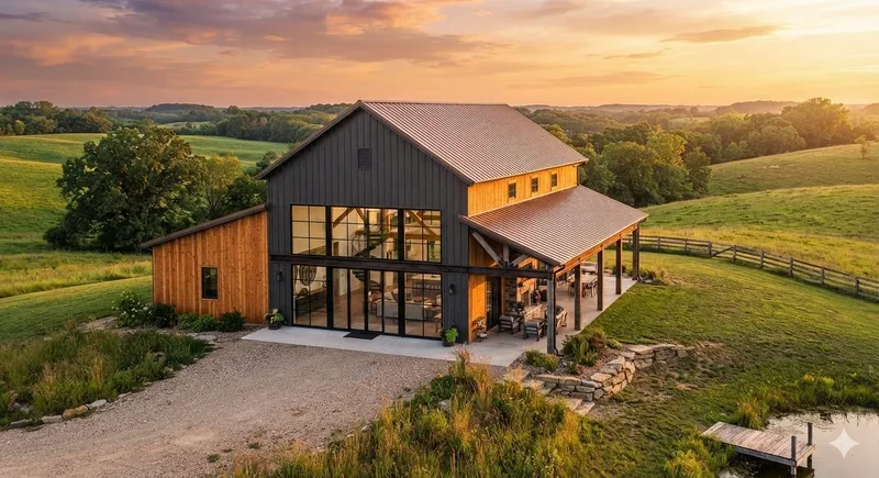 Finished pole barn garage interior
