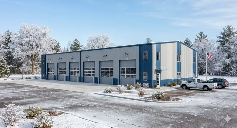 Commercial post-frame building exterior